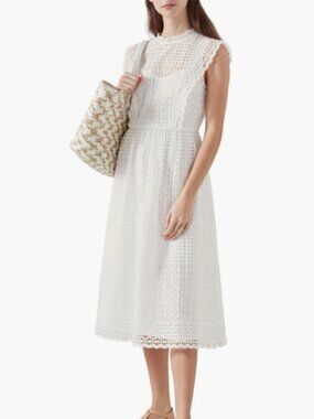 LK Bennett Laila Broderie Cotton Dress- Size 6 and 8 NWT